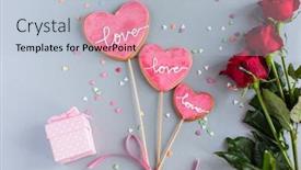  Presentation with cookie - PPT theme enhanced with cookie for valentine day background and a light blue colored foreground