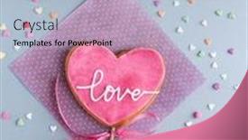  Presentation with cookie - Theme consisting of cookie-for-valentine-day background and a light blue colored foreground