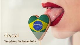  Presentation with flag football girls - Audience pleasing presentation design consisting of cookie hearts with flag backdrop and a lemonade colored foreground