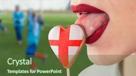  Presentation with flag football girls - Theme featuring cookie hearts with flag background and a tawny brown colored foreground