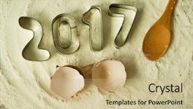  Presentation with molds - PPT theme with cookie molds with the date background and a coral colored foreground