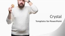  Presentation with of chocolate chips cookies - Audience pleasing PPT layouts consisting of cookie over isolated background stress backdrop and a white colored foreground