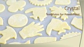 Presentation with cookie - Beautiful presentation theme featuring cookie tray with raw homemade cookies ready for baking backdrop and a cream colored foreground