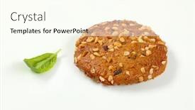  Presentation with almonds - PPT layouts having cookie with chopped nuts and almonds on white background background and a cream colored foreground