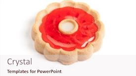  Presentation with cookie - Presentation consisting of cookie-with-red-jam-isolated background and a sky blue colored foreground
