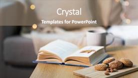  Presentation with almonds - PPT theme enhanced with cookies almonds book and tea background and a coral colored foreground