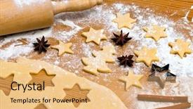  Presentation with baking cookies - Presentation theme enhanced with cookies and biscuits during advent background and a  colored foreground