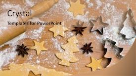  Presentation with baking cookies - Beautiful presentation theme featuring cookies and biscuits during advent backdrop and a  colored foreground