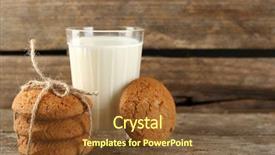  Presentation with milk bottle and milk glass - PPT layouts enhanced with cookies and glass of milk background and a tawny brown colored foreground