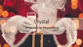  Presentation with santa claus holding scroll paper - PPT theme featuring cookies and glass of milk background and a lemonade colored foreground