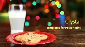  Presentation with santa claus and reindeers - Presentation design with cookies and milk for santa background and a tawny brown colored foreground