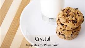  Presentation with milk can - Audience pleasing PPT theme consisting of cookies and milk on table backdrop and a lemonade colored foreground