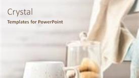  Presentation with high tea - Presentation theme featuring cookies-and-morning-drink-coffee background and a sky blue colored foreground