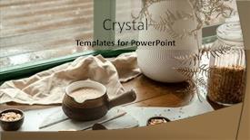  Presentation with high tea - Presentation theme consisting of cookies-and-morning-drink-coffee background and a coral colored foreground