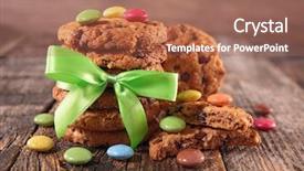  Presentation with smarties - Slide set consisting of cookies and smarties background and a coral colored foreground