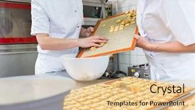  Presentation with baking cookies choc - Beautiful presentation design featuring cookies being baked in pastry backdrop and a lemonade colored foreground