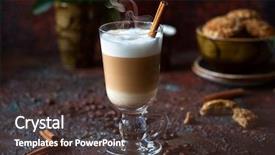 Presentation with coffee talk - Slides having cookies cream shake - coffee latte in a tall background and a  colored foreground