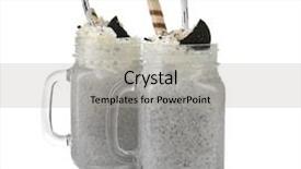  Presentation with white milk - Beautiful PPT theme featuring cookies cream shake - delicious milk dessert with sweets backdrop and a light gray colored foreground