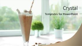  Presentation with milkshake - Cool new presentation theme with cookies cream shake - delicious milkshake on table backdrop and a sky blue colored foreground