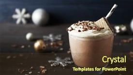  Presentation with milkshake - Slide set consisting of cookies cream shake - delicious milkshake with christmas decoration background and a tawny brown colored foreground