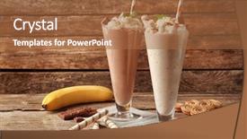  Presentation with rustic wood wooden frame - Cool new presentation theme with cookies cream shake - delicious milkshakes on wooden background backdrop and a red colored foreground