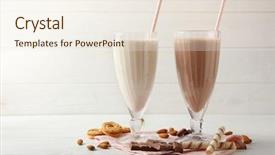  Presentation with colorful cocktails mojito red cocktail - PPT theme having cookies cream shake - tasty cocktails and sweets background and a  colored foreground