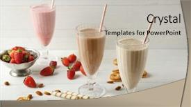  Presentation with sweets - Amazing PPT theme having cookies cream shake - tasty cocktails with berries backdrop and a  colored foreground