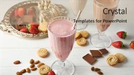  Presentation with sweets - Presentation having cookies cream shake - tasty cocktails with fresh berries background and a mint green colored foreground