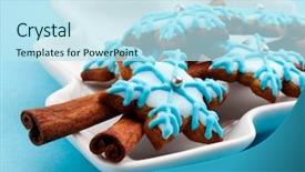  Presentation with elegant light blue - Beautiful PPT theme featuring cookies decorated with light blue backdrop and a sky blue colored foreground