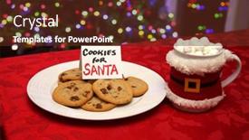  Presentation with christmas chocolate - Slide deck with cookies-for-santa-claus-fresh background and a tawny brown colored foreground