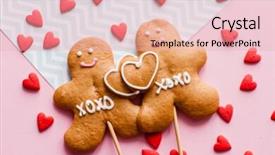  Presentation with valentine - Presentation design consisting of cookies for valentine's day background and a lemonade colored foreground