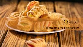  Presentation with puff pastry - Cool new PPT layouts with cookies-from-puff-pastry backdrop and a gold colored foreground