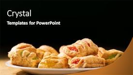 Presentation with puff pastry - Amazing PPT theme having cookies-from-puff-pastry backdrop and a black colored foreground