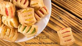  Presentation with puff pastry - Presentation having cookies-from-puff-pastry background and a gold colored foreground