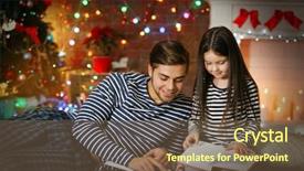  Presentation with stack of old books - Slide deck consisting of cookies in christmas living room background and a  colored foreground