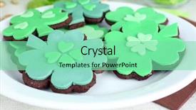  Presentation with four leaf clover - Slides with cookies in shape of clover background and a  colored foreground