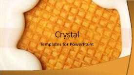  Presentation with dessert waffle ice cream and cake - Colorful PPT theme enhanced with cookies milk - soft ice cream over waffle backdrop and a gold colored foreground