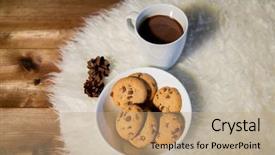  Presentation with christmas food - Slide set having cookies on white fur rug background and a coral colored foreground