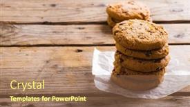  Presentation with parchment paper - PPT theme with cookies-stacked-on-parchment-paper background and a coral colored foreground