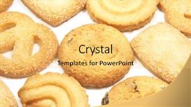 Presentation with cookies and candy - Beautiful presentation featuring cookies used as a full backdrop and a yellow colored foreground