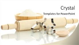  Presentation with cookies and biscuits - Slide deck enhanced with cookies with a rolling pin background and a white colored foreground