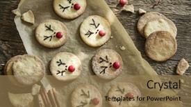  Presentation with baking cookies - PPT theme having cookies with candy red nose background and a coral colored foreground