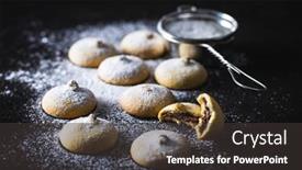  Presentation with chocolate biscuits - Presentation theme enhanced with cookies-with-chocolate-cream-sweet background and a dark gray colored foreground