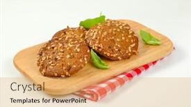  Presentation with almonds - Slide deck featuring cookies-with-chopped-nuts background and a yellow colored foreground