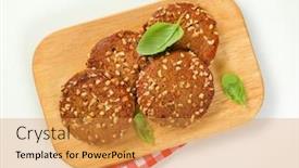  Presentation with almonds - Slide deck with cookies-with-chopped-nuts background and a gold colored foreground