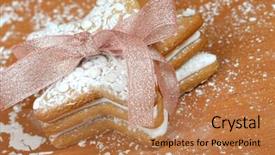  Presentation with coconut ice cream - Presentation theme enhanced with cookies with cream and coconut background and a coral colored foreground