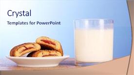  Presentation with oreo milk - Audience pleasing presentation consisting of cookies with milk on blue backdrop and a  colored foreground