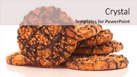  Presentation with nut - Cool new presentation theme with cookies with nut and chocolate isolated on white background backdrop and a lemonade colored foreground