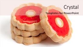  Presentation with meeting red white blue - Audience pleasing presentation design consisting of cookies with red jam isolated backdrop and a lemonade colored foreground