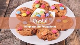  Presentation with smarties - Colorful presentation theme enhanced with cookies with smarties backdrop and a coral colored foreground